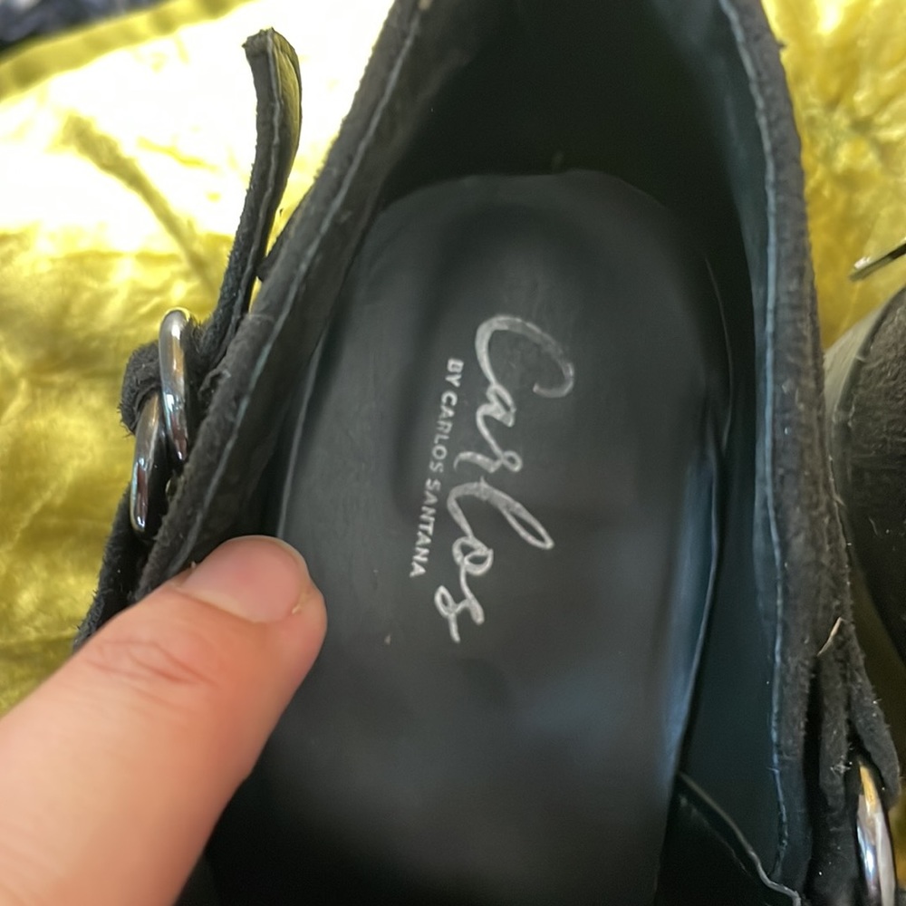 Carlos Santana Black Suede Pointer Chain Booties … - image 4